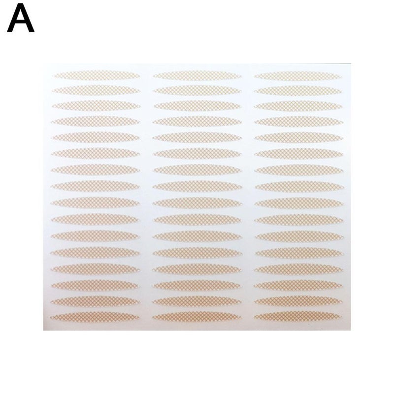 Lace 2nd Generation Invisible Double Eyelid Tape, Mesh, Self-Adhesive, Nude Color, Invisible, 48 Patches, Brown Olive-Shaped Eyelash Tape
